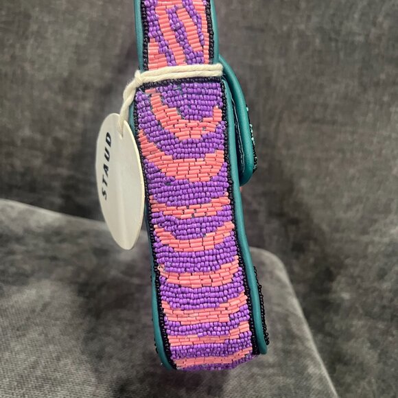 Staud Tommy Beaded Shoulder Bag Acid Swirl - Picture 5 of 14